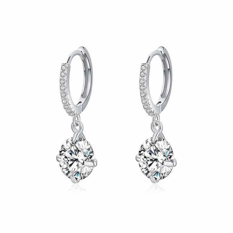 Timeless Solitaire Hoop Earrings