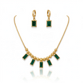 Emerald Green Rectangle Jewellery Set