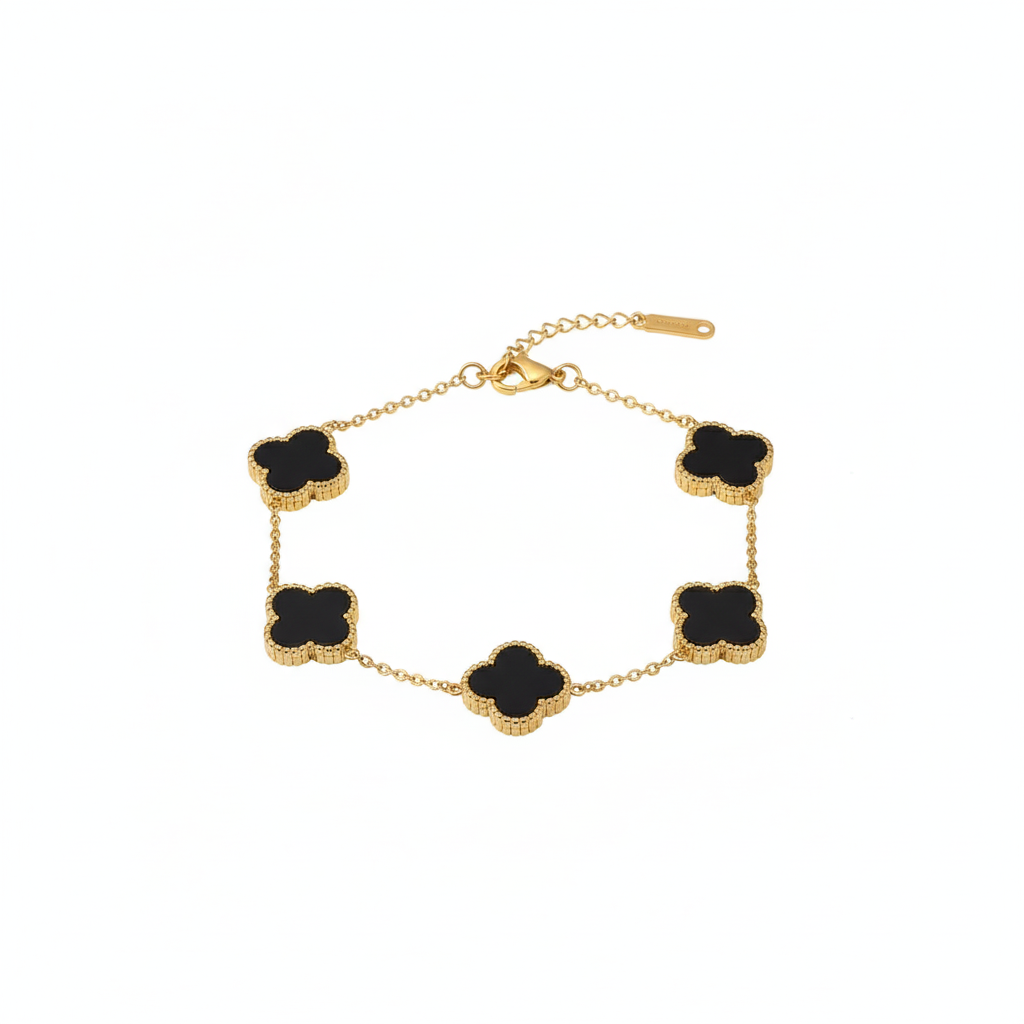 Five Clover Charm Chain Bracelet