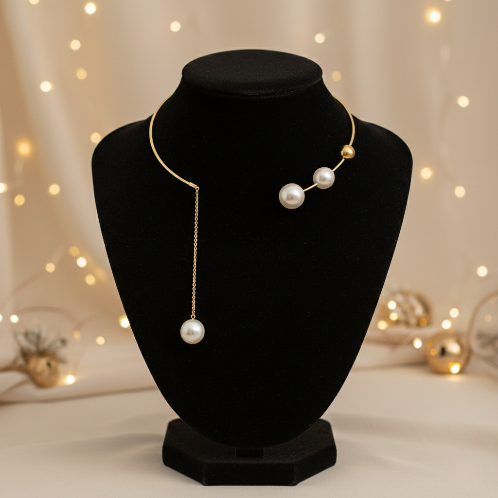 Luxury Pearl Drop Statement Choker