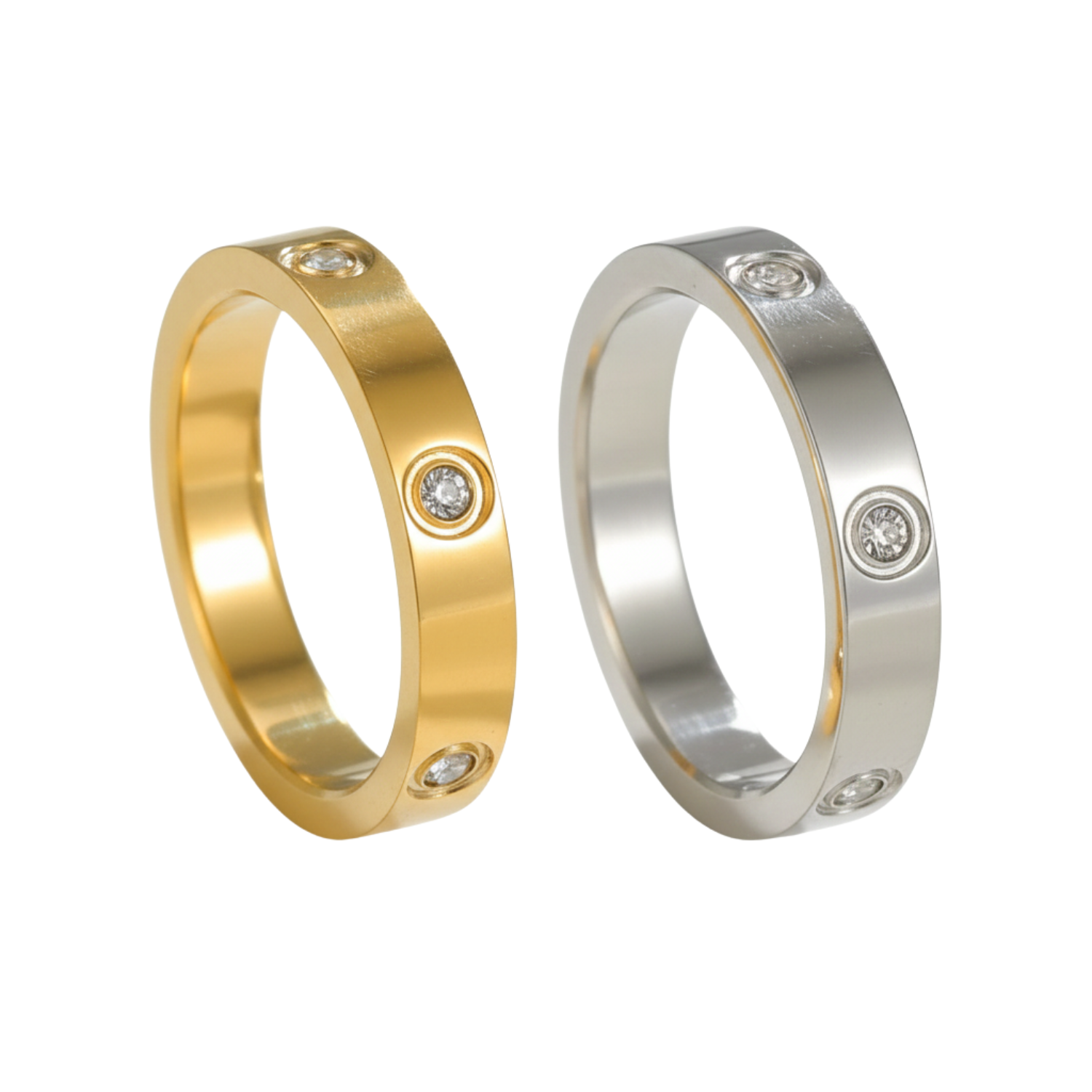 Pave Stone Accent Band Ring