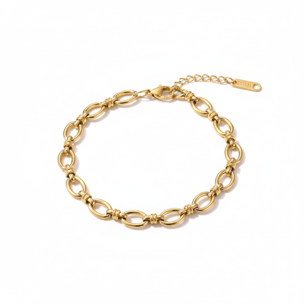 Handwoven Geometric Gold Bracelet