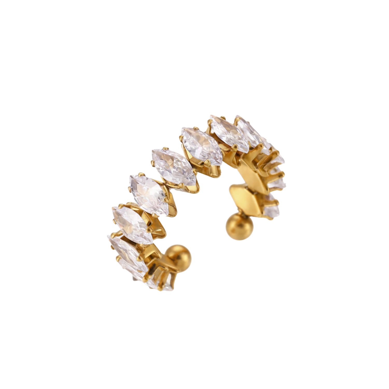 Marquise Cluster Open Cuff Ring