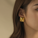 The 'Everyday Knot' Minimalist Square Gold Stud Earrings