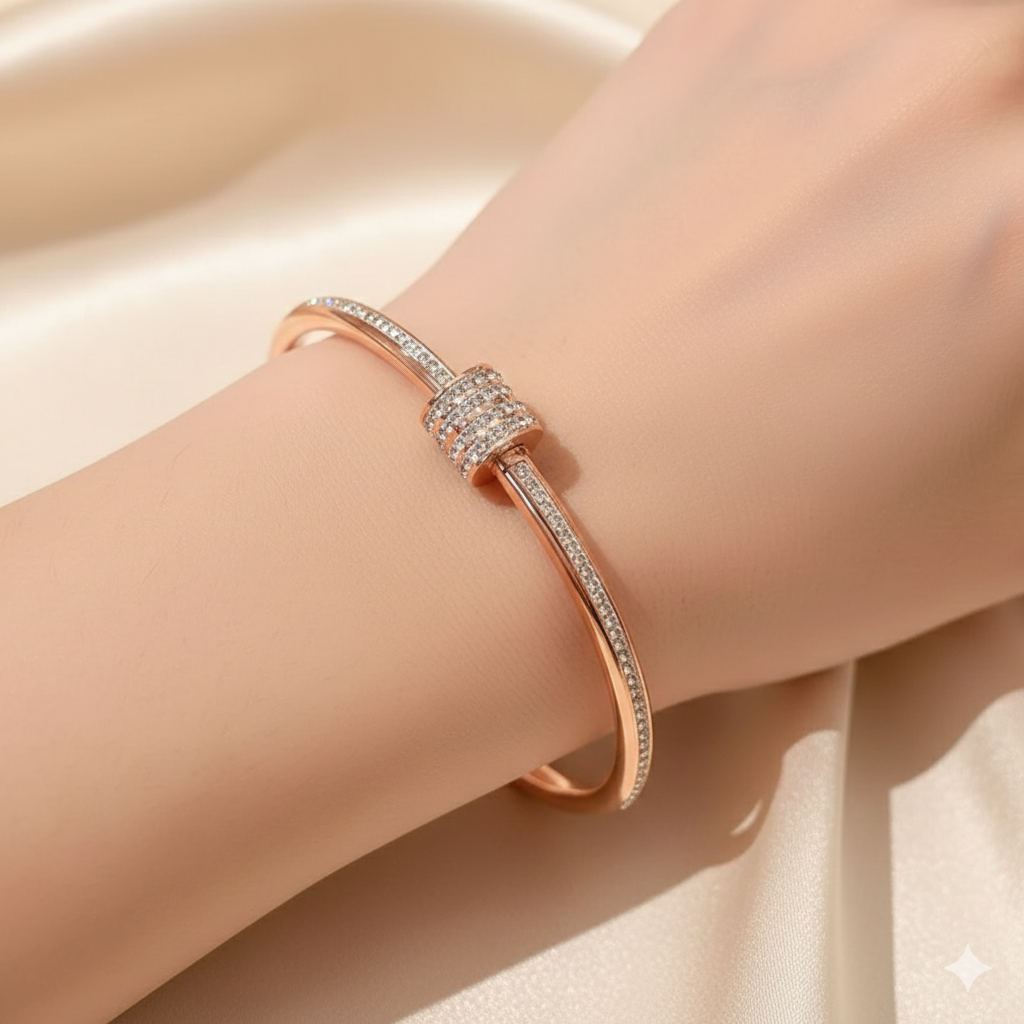 Minimalist Gold Zircon Chain Bracelet