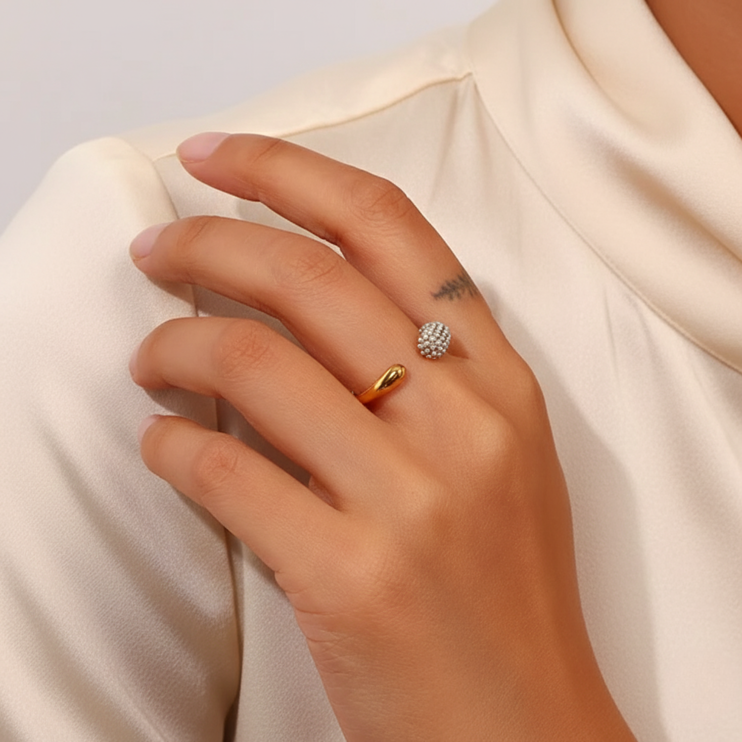 Pearl Open Cuff Ring