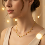 Dainty Pearl Drop Station Necklace