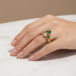 Multi-Colored Heart Gemstone Ring