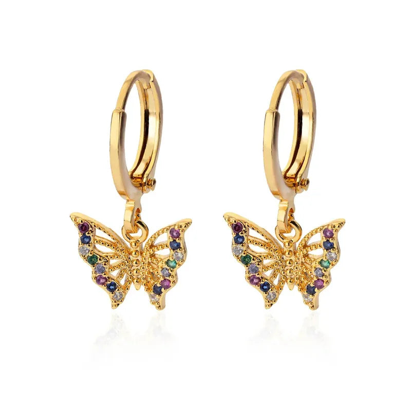 Celeste Cross Butterfly Drop Earrings
