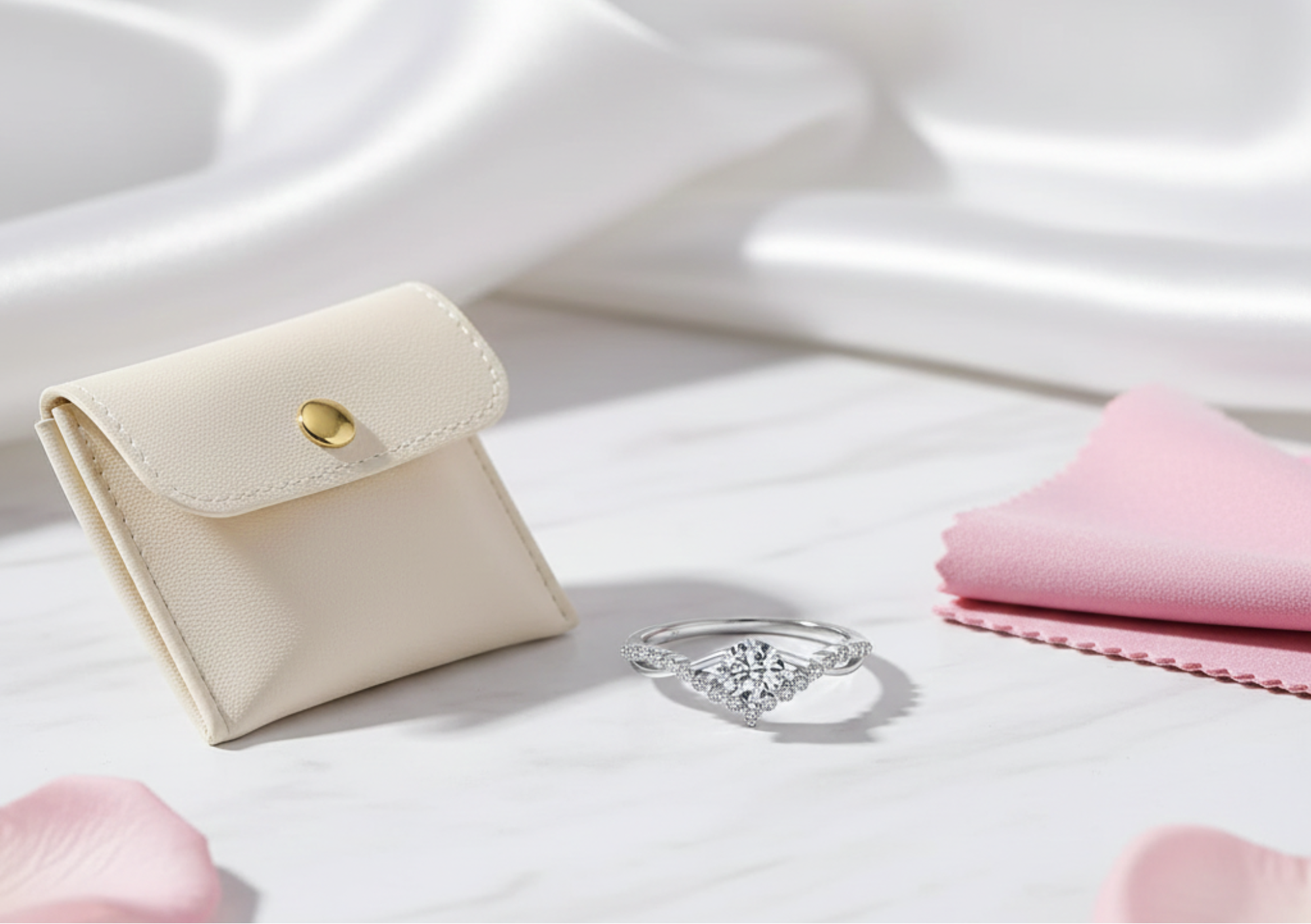 Crown Accent Solitaire Ring