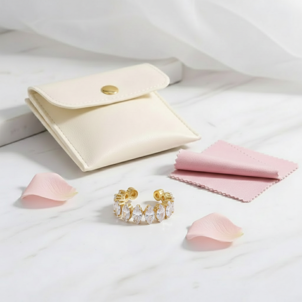 Marquise Cluster Open Cuff Ring