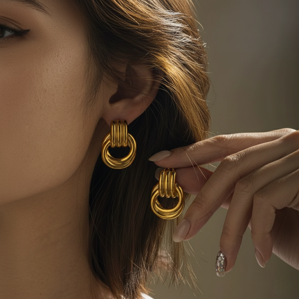 The 'Everyday Knot' Minimalist Ring Stud Earrings