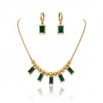 Emerald Green Rectangle Jewellery Set