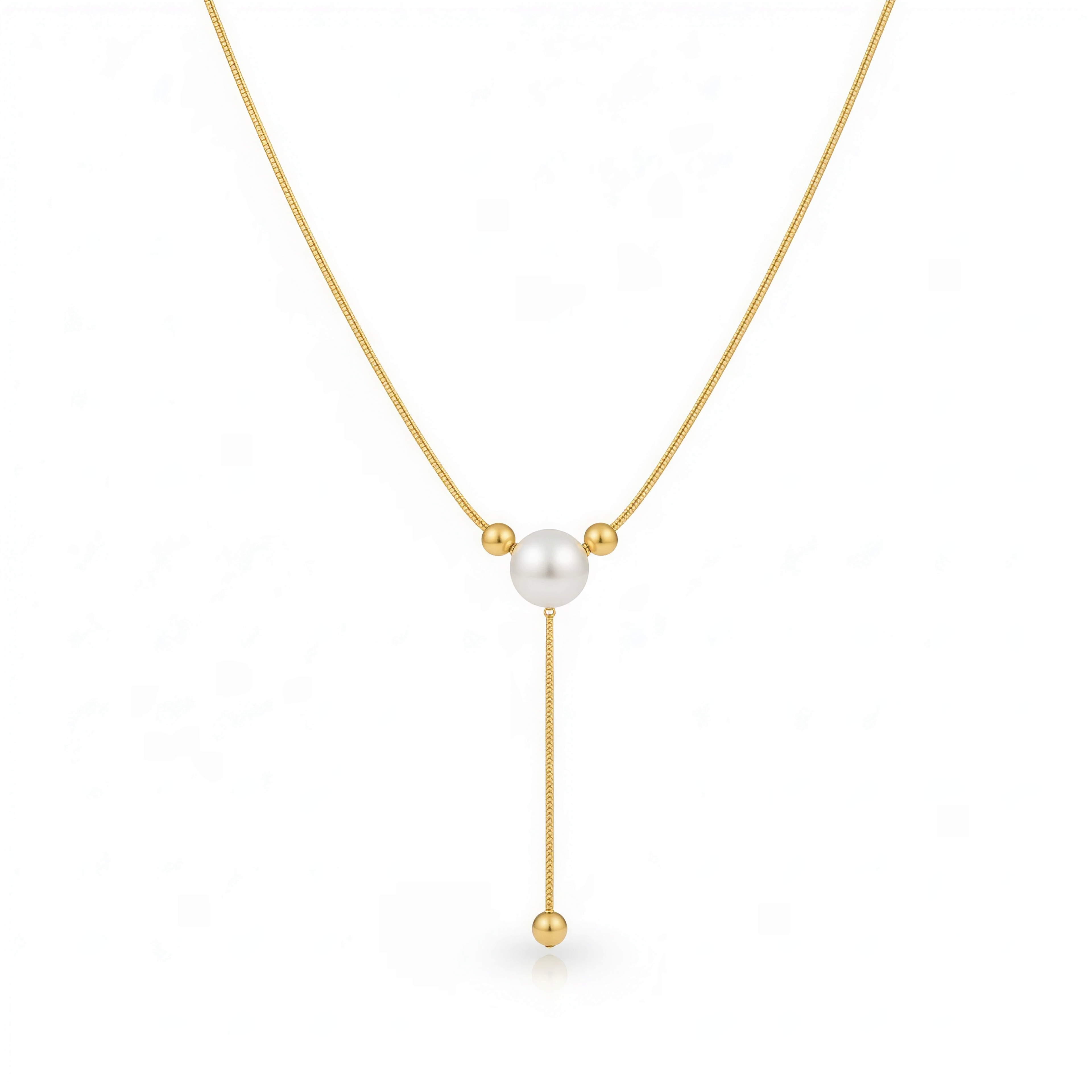 Single Pearl Adjustable Lariat Necklace