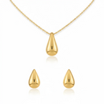 The 'Liquid Gold' Teardrop Charm Necklace and Earring Set