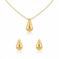 The 'Liquid Gold' Teardrop Charm Necklace and Earring Set