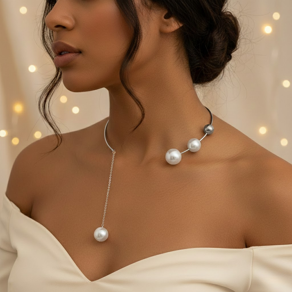 Luxury Pearl Drop Statement Choker
