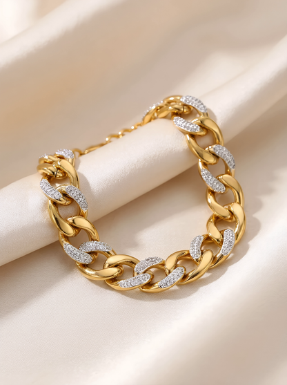 Blake Cuban chain bracelet, gold plated