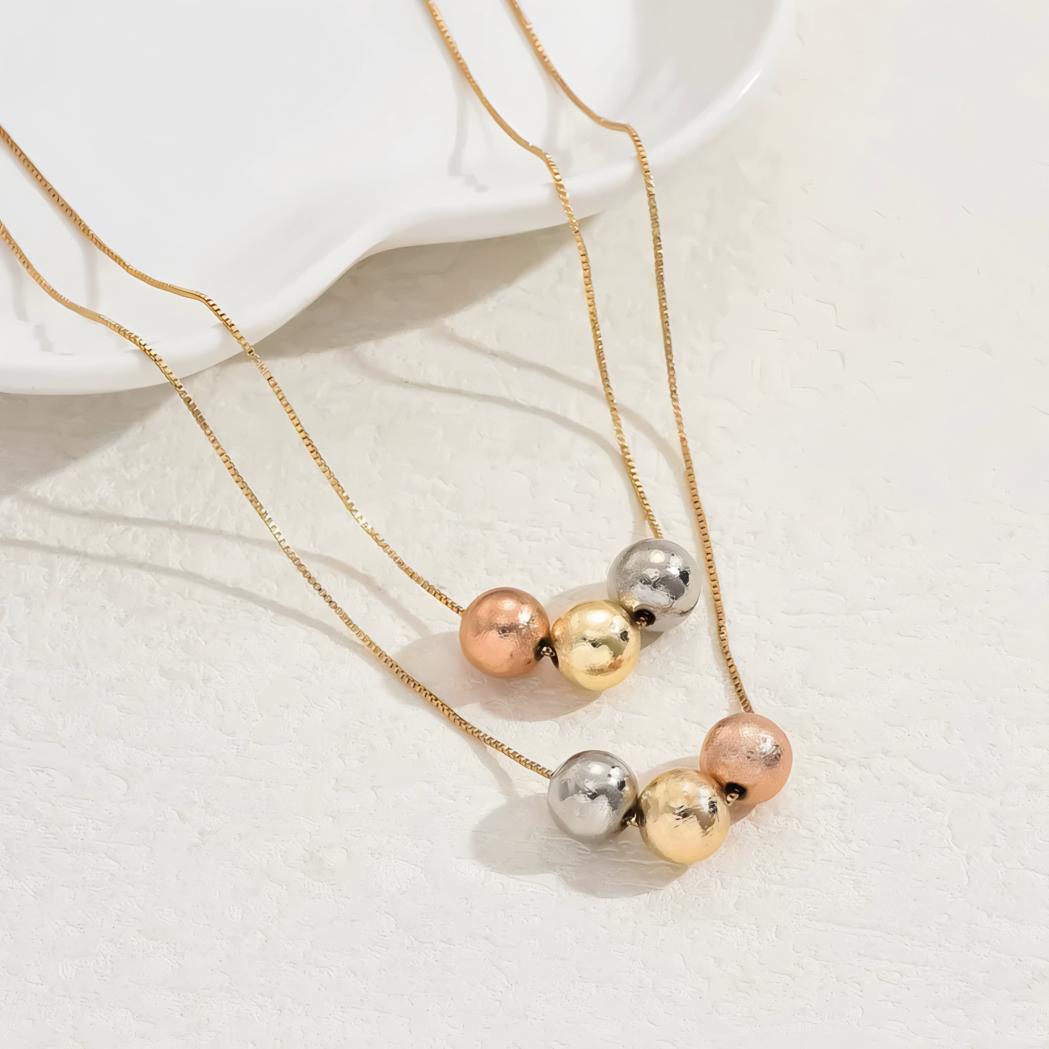 Faye multicolour layered necklace, gold plated